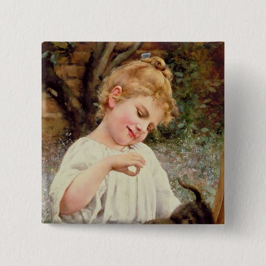 よくはしゃぐな子ネコ 缶バッジ (正面)