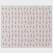 よくはしゃぐな小妖精や小人の灰色のクリスマス・パーティ ラッピングペーパー (フラット)