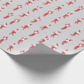 よくはしゃぐな小妖精や小人の灰色のクリスマス・パーティ ラッピングペーパー (角)