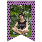 よくはしゃぐな水玉模様のカスタムな写真のコラージュの寮部屋 バンティングフラッグ (第2の旗)