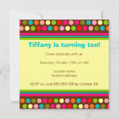 よくはしゃぐな水玉模様の誕生日の招待状 招待状 (裏面)