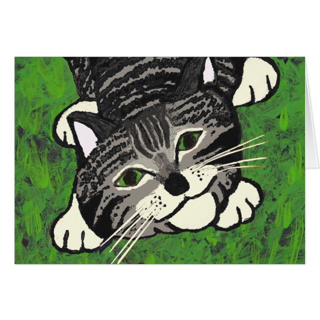 よくはしゃぐな虎猫の子ネコ (正面横)