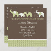よくはしゃぐな象のベビーシャワー招待状 招待状 (正面/裏面)