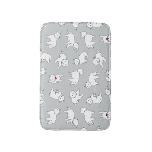 よくはしゃぐなWestiesの滑り止めが付いたバス・マット バスマット (正面縦)