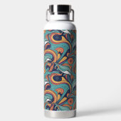 よくはしゃぐイルカのパターン – 海インスパイアデザイン ウォーターボトル (背面)