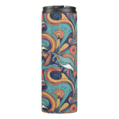 よくはしゃぐイルカのパターン – 海インスパイアデザイン タンブラー (裏面)