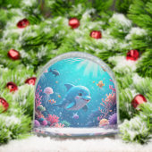 よくはしゃぐイルカカラフルと海洋生物 (クリスマス)