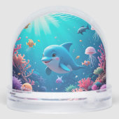 よくはしゃぐイルカカラフルと海洋生物 (裏面)