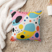 よくはしゃぐオーガニックカラフル図形| monogram クッション (ブランケット)