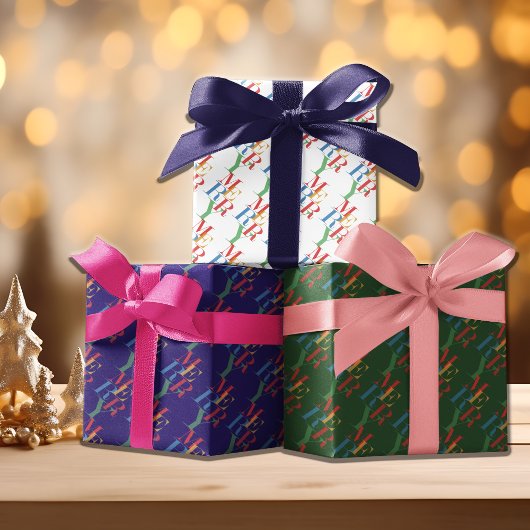 よくはしゃぐカラフルメリートリオ・パック ラッピングペーパーシート