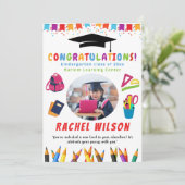 よくはしゃぐカラフル卒園卒園フラットカード (スタンド正面)