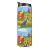 よくはしゃぐカラフルKids' Cartoon Playgroundおもしろい名 タンブラー (回転右)