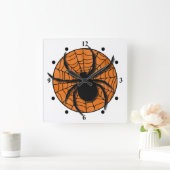 よくはしゃぐクモWeb巨大クモ スクエア壁時計 (ホーム)