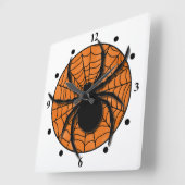 よくはしゃぐクモWeb巨大クモ スクエア壁時計 (傾斜)