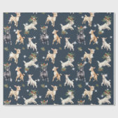 よくはしゃぐクリスマスのヤギ ラッピングペーパー (フラット)