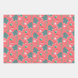 よくはしゃぐクリスマスキャンディーズのラッピング紙セット#6 ラッピングペーパーシート