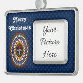 よくはしゃぐクリスマスフレームオーナメント シルバープレートフレームオーナメント (左)