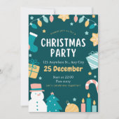 よくはしゃぐクリスマスホリデーパーティー招待状 招待状 (正面)