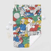 よくはしゃぐゴルフアートとヴィンテージ ゴルフタオル (インサイチュ)