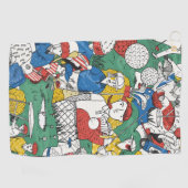 よくはしゃぐゴルフアートとヴィンテージ ゴルフタオル (横)