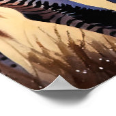 よくはしゃぐシブラスカラフルサファリインスパイアアート ポスター (角)