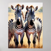 よくはしゃぐシブラスカラフルサファリインスパイアアート ポスター (正面)