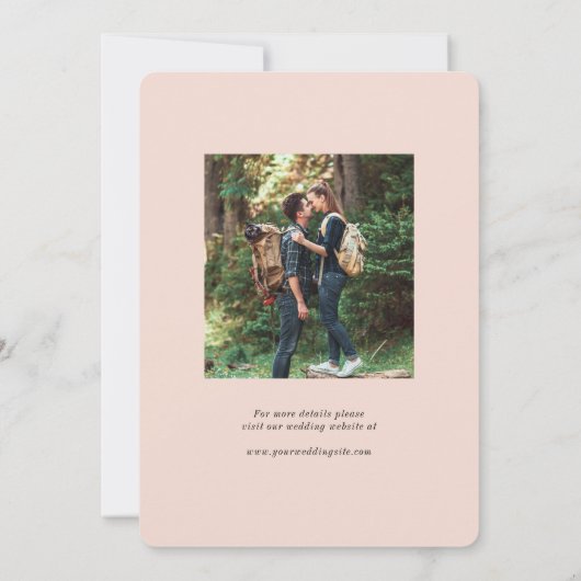 よくはしゃぐタイポグラフィ結婚の写真の日付の保存 セーブザデート (裏面)