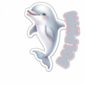よくはしゃぐドルフィン – 子供部屋 シール (正面)