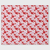 よくはしゃぐハートラッピング紙 ラッピングペーパー (フラット)
