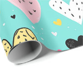 よくはしゃぐハート包装紙 ラッピングペーパー (ロールコーナー)