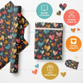 よくはしゃぐハート教室：キッズアーカラフルト ラッピングペーパー