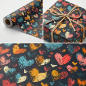 よくはしゃぐハート教室：キッズアーカラフルト ラッピングペーパー