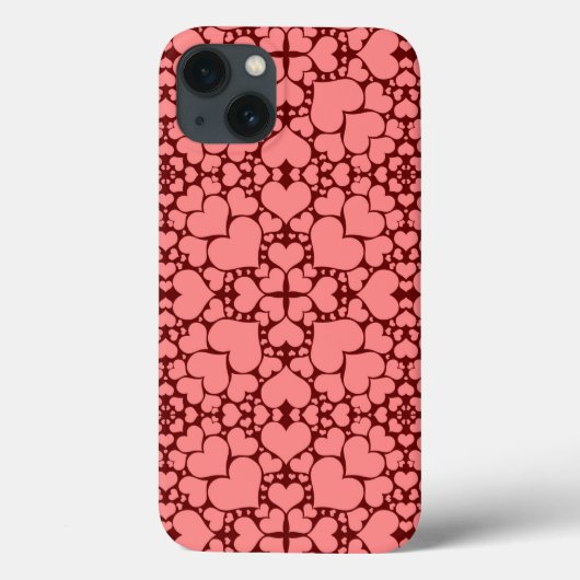 「よくはしゃぐハート – ピンク&レッド」 iPadエアケース Case-Mate iPhoneケース (裏面)
