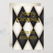 よくはしゃぐハーレキンフェスティバルパーソナライズされたクリスマス シーズンカード (正面/裏面)