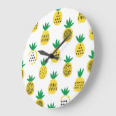 よくはしゃぐパイナップル:キッドフレンドリーヴィンテージ ラージ壁時計 (傾斜)