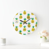 よくはしゃぐパイナップル:キッドフレンドリーヴィンテージ ラージ壁時計 (ホーム)