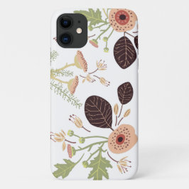 よくはしゃぐピーチグリーン投げ花葉の花 iPhone 11 ケース
