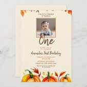 よくはしゃぐフォトカボチャベビー1日 招待状 (正面/裏面)