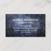 よくはしゃぐフォントダークグランジブルーモマ遊ーデイトカード コーリングカード (裏面)