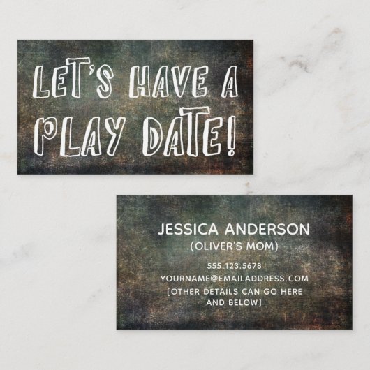 よくはしゃぐフォントダークグランジマ遊メデートカード コーリングカード (正面/裏面)