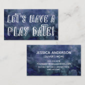 よくはしゃぐフォントブルー《写真》ぼけ味モミ遊ーデータカード コーリングカード (正面/裏面)