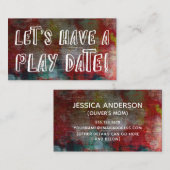 よくはしゃぐフォントレッドグランジモミ遊ーデートカード コーリングカード (正面/裏面)