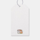 よくはしゃぐフラワークラウン付き犬 – おもしろい春テーマ ギフトタグ (裏面)