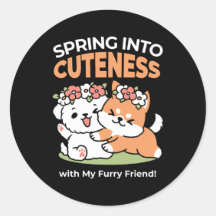 よくはしゃぐフラワークラウン付き犬 – おもしろい春テーマ