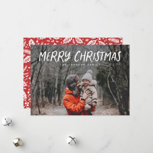よくはしゃぐフルフォトクリスマスホリデーカード シーズンカード (正面/裏面インサイチュ)
