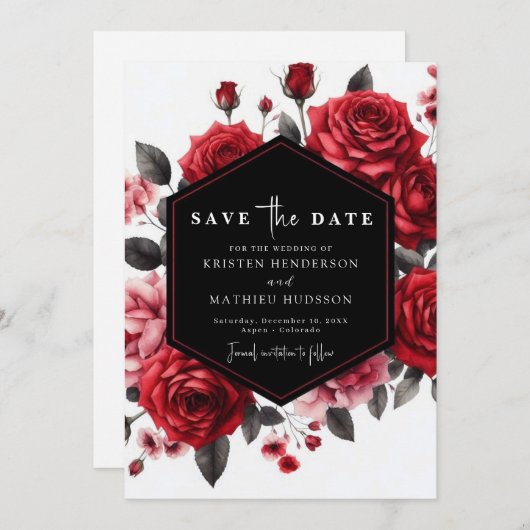 よくはしゃぐフローラクリムゾンレッド結婚ズ セーブザデート (正面/裏面)