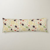 よくはしゃぐフローラピンク緑クリームパターン花 ボディピロー (裏面)