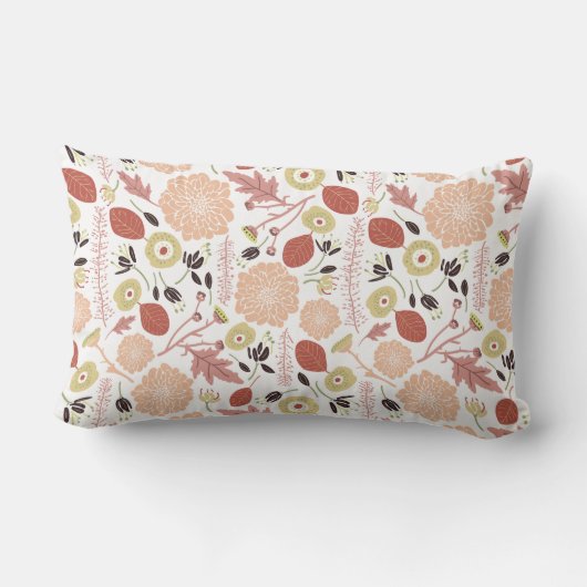 よくはしゃぐフローラミックスピーチグリーンお洒落 ランバークッション (裏面)