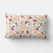 よくはしゃぐフローラミックスピーチグリーンお洒落 ランバークッション (正面)