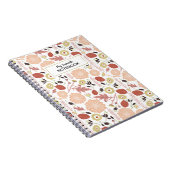 よくはしゃぐフローラミックス桃の緑の図解入りの、写真付きの花 ノートブック (右側)